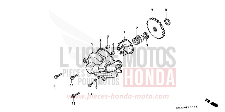 WATER PUMP for Dominator 250 CHECKER BLACK METALLIC (NH217K) from 1993